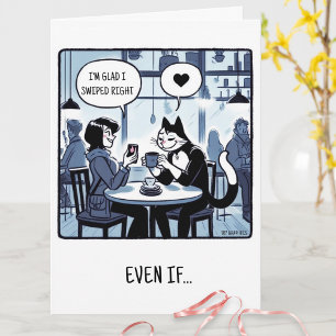 Tarjeta Día de San Valentín cómico de citas en línea