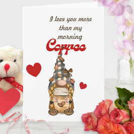 Tarjeta Día de San Valentín cómico del café Gnome