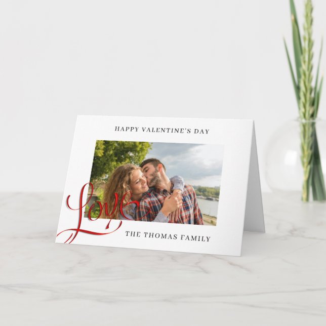 Tarjeta día de San Valentín con caligrafía de amor (Anverso)
