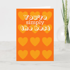 Tarjeta día de San Valentín con corazones amarillo