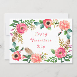 Tarjeta día de San Valentín con flores acuáticas