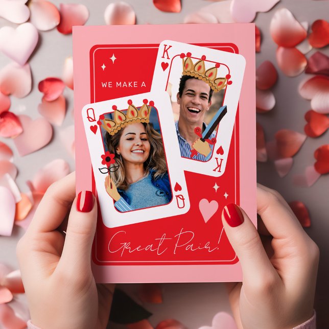 Tarjeta Día de San Valentín con foto personalizada 'Formam (We make a great pair custom photo valentines day card)