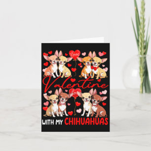 Tarjeta Día de San Valentín con mi pareja de Chihuahuas Di