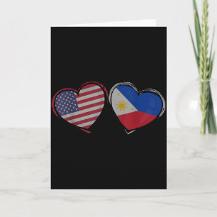 Tarjeta Día de San Valentín Corazón Bandera de Filipinas E