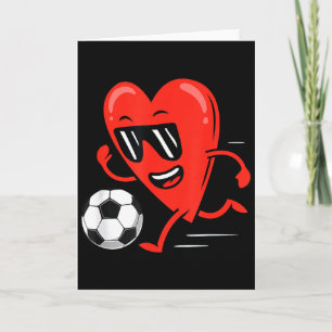 Tarjeta Día de San Valentín Corazón Divertido Fútbol Chico