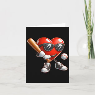 Tarjeta Día de San Valentín Corazón Jugando Béisbol Divert
