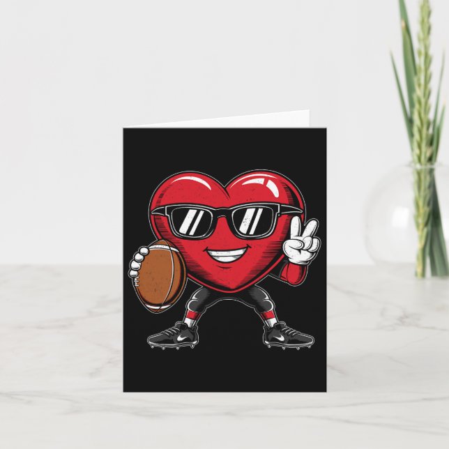 Tarjeta Día de San Valentín Corazón Jugando Fútbol Chicos  (Anverso)