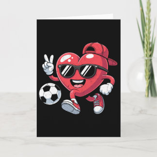 Tarjeta Día de San Valentín Corazón Jugando Fútbol Chicos