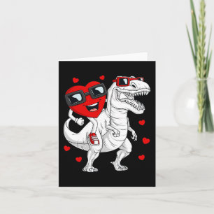Tarjeta Día de San Valentín Corazón montando Dinosaurio T 