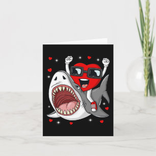 Tarjeta Día de San Valentín Corazón montando Tiburones Div
