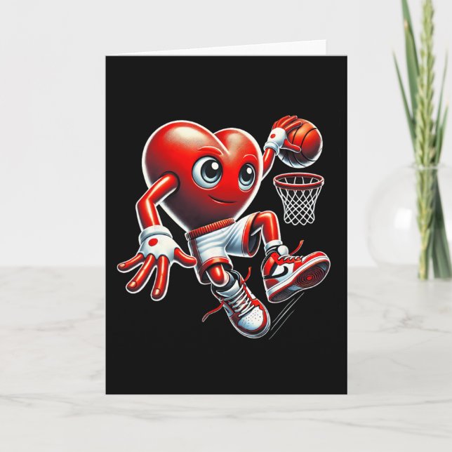 Tarjeta Día de San Valentín Corazón Slam Dunk Sketll Equip (Anverso)