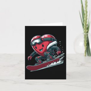 Tarjeta Día de San Valentín Corazón Snowboarder Snowboardi