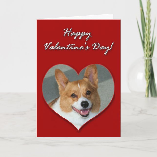 Tarjeta Día de San Valentín Corgi Welsh (Anverso)