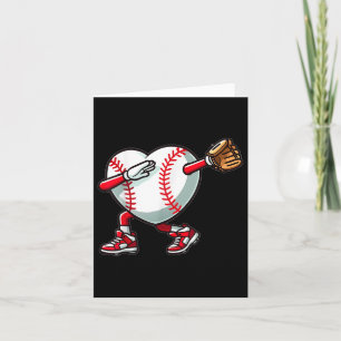Tarjeta Día de San Valentín Cute Dabbing Heart Baseball Ca