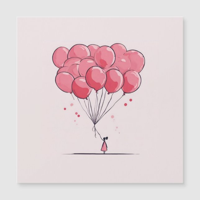 Tarjeta Día de San Valentín Cute de Globos de Elev (Anverso)