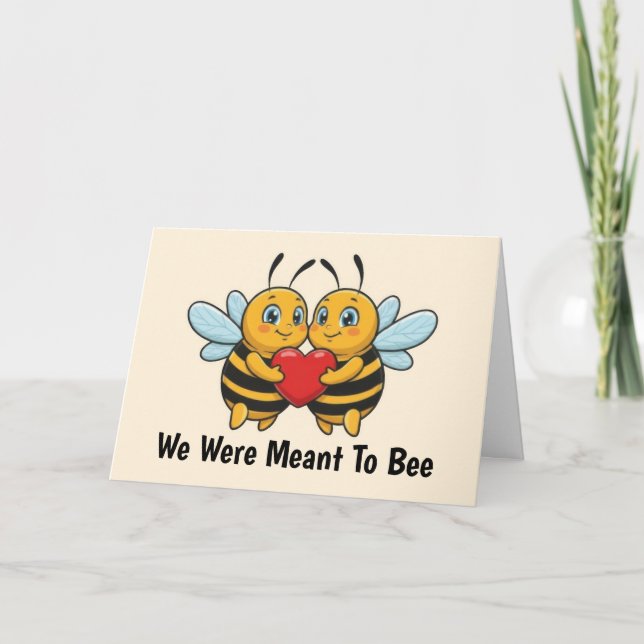 Tarjeta Día de San Valentín de Amor Abejas (Anverso)
