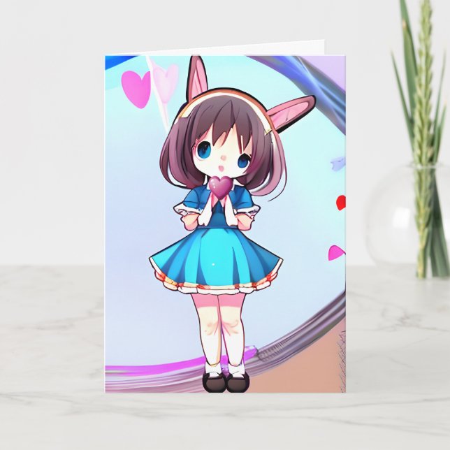 Tarjeta Día de San Valentín de anime (Anverso)