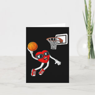Tarjeta Día de San Valentín de baloncesto de fútbol de cor