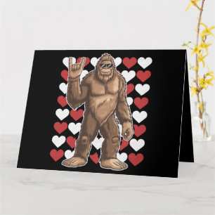 Tarjeta Día de San Valentín de Bigfoot Corazones Divertido