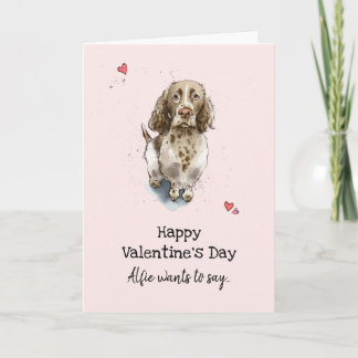 Tarjeta Día de San Valentín de Brown & White Springer