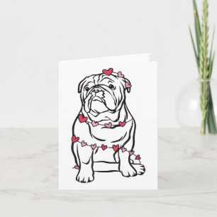 Tarjeta Día de San Valentín de Bulldog inglés Mascota de c