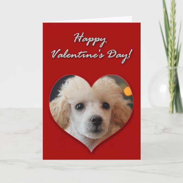 Tarjeta Día de San Valentín de cachorro de juguete (Anverso)