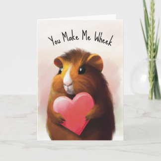 Tarjeta Día de San Valentín de Cerdos de Guinea Cute perso