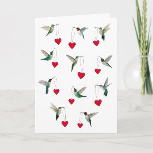 Tarjeta Día de San Valentín de colibríes