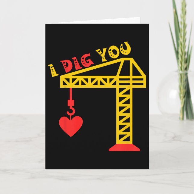 Tarjeta Día de San Valentín de Construcción para Niño Pequ (Anverso)