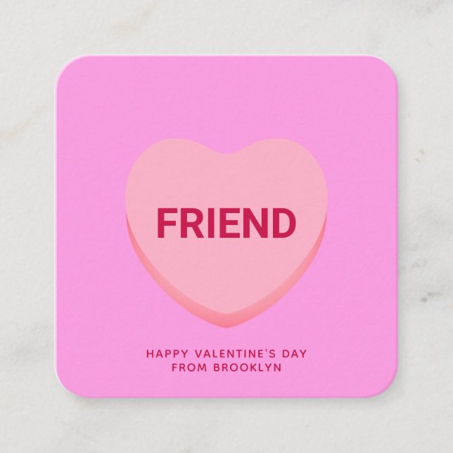 Tarjeta Día de San Valentín de corazón de conversa (Anverso)