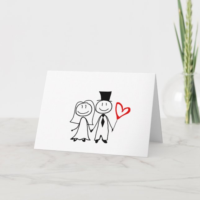 Tarjeta Día de San Valentín de dibujo de pareja de (Anverso)