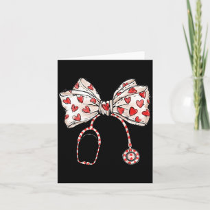 Tarjeta Día de San Valentín de enfermera estetoscopio cora