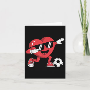 Tarjeta Día de San Valentín de fútbol de Dabbing Heart Boy