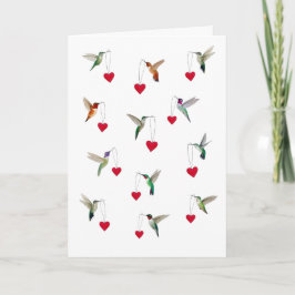 Tarjeta Día de San Valentín de los colibríes