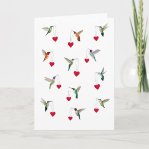 Tarjeta Día de San Valentín de los colibríes
