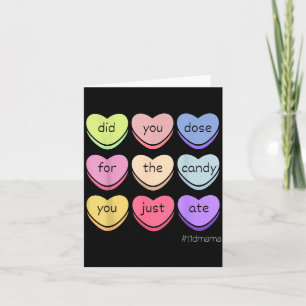 Tarjeta Día de San Valentín de Mamá con T1d Corazón Carame