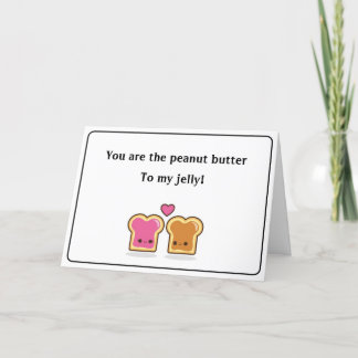 Tarjeta Día de San Valentín de maní y manteca de m