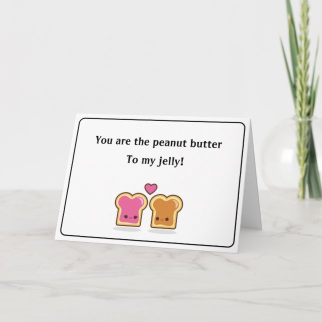 Tarjeta Día de San Valentín de maní y manteca de m (Anverso)