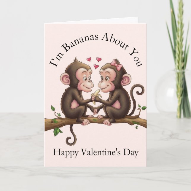 Tarjeta Día de San Valentín de mono (Anverso)