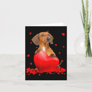 Tarjeta Día de San Valentín de Navidades de Heart Dachshun