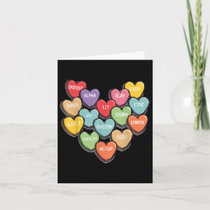 Tarjeta Día de San Valentín De Palabras De Argot Candy Hea