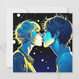 Tarjeta Día de San Valentín de pareja de anime romántico p