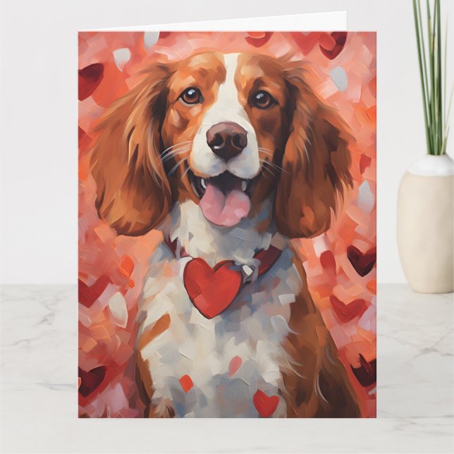 Tarjeta Día de San Valentín de perro de Bretaña (Anverso)