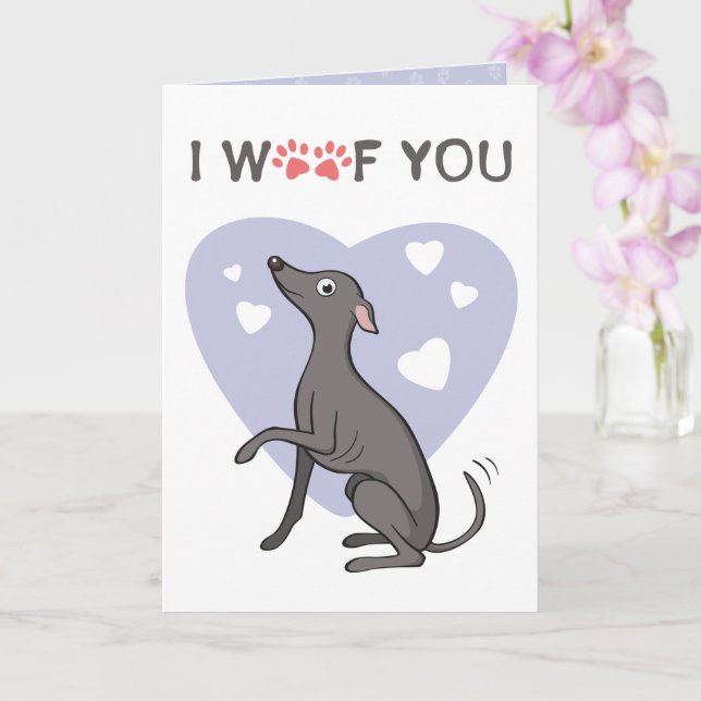 Tarjeta Día de San Valentín de perro de dibujos animados g (Orquídea)