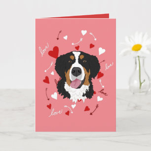 Tarjeta Día de San Valentín de Perro de Montaña de Bernese