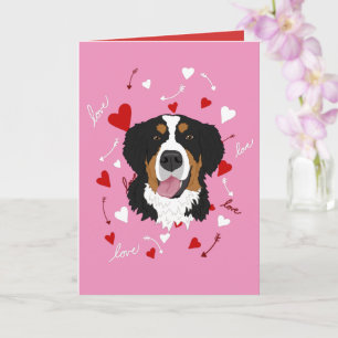 Tarjeta Día de San Valentín de Perro de Montaña de Bernese