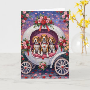 Tarjeta Día de San Valentín de perros Beagles 