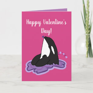 Tarjeta Día de San Valentín de personalizable Orca