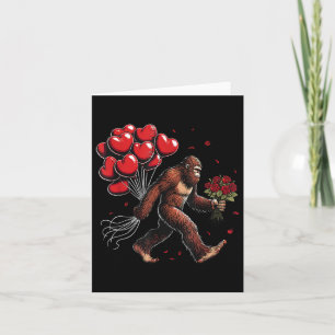 Tarjeta Día de San Valentín de pie grande Funny Sasquatch 