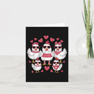 Tarjeta Día de San Valentín de pollo Ama Valentine Corazon